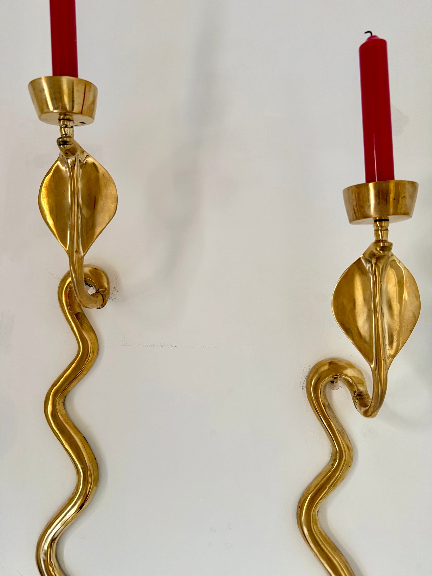 Pair of 1960s French Cobra Sconces