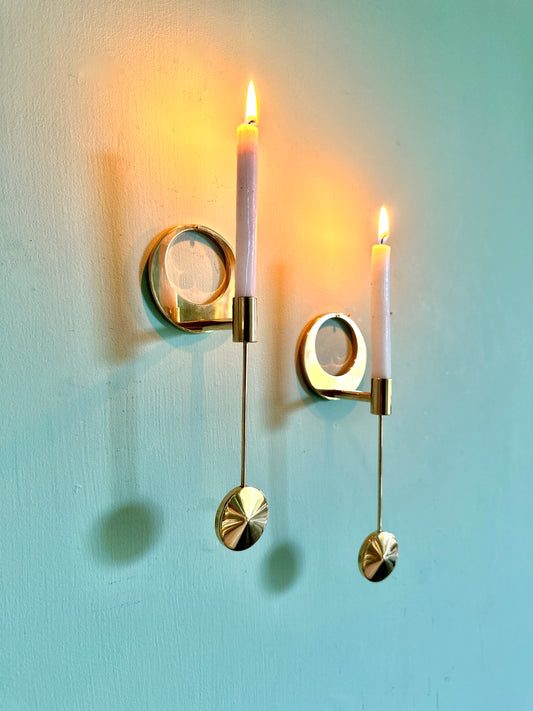 1960s Brass Candleholders By Arthur Pe