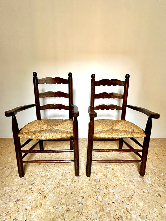 Early C20th Provençal Rush Seat Armchairs (Available Individually)