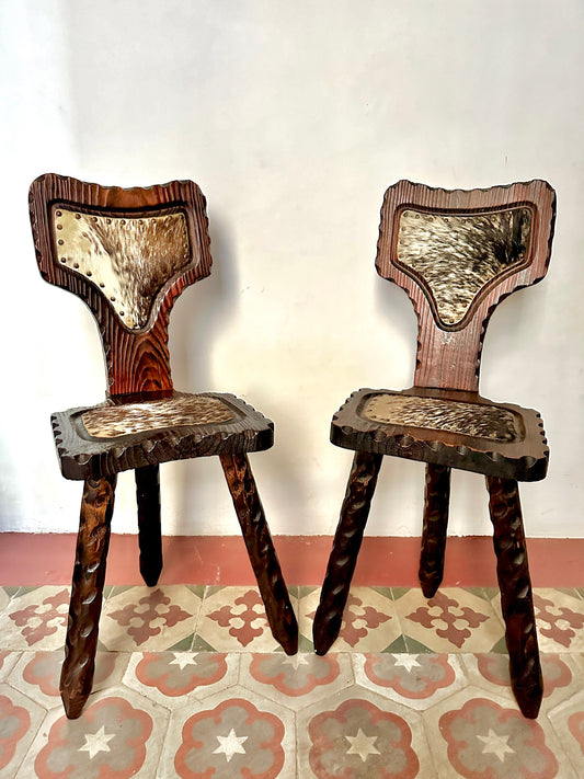 Pair Of 1960s Spanish Brutalist Stools