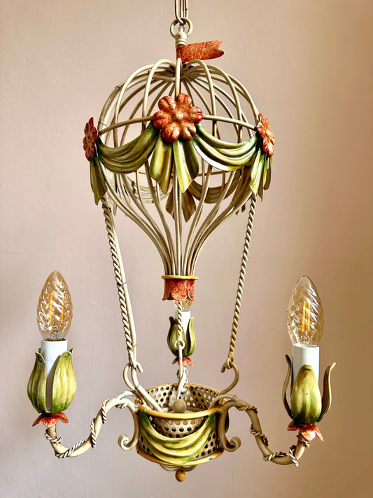 1960s Montgolfier Toleware Chandelier (Two Available)