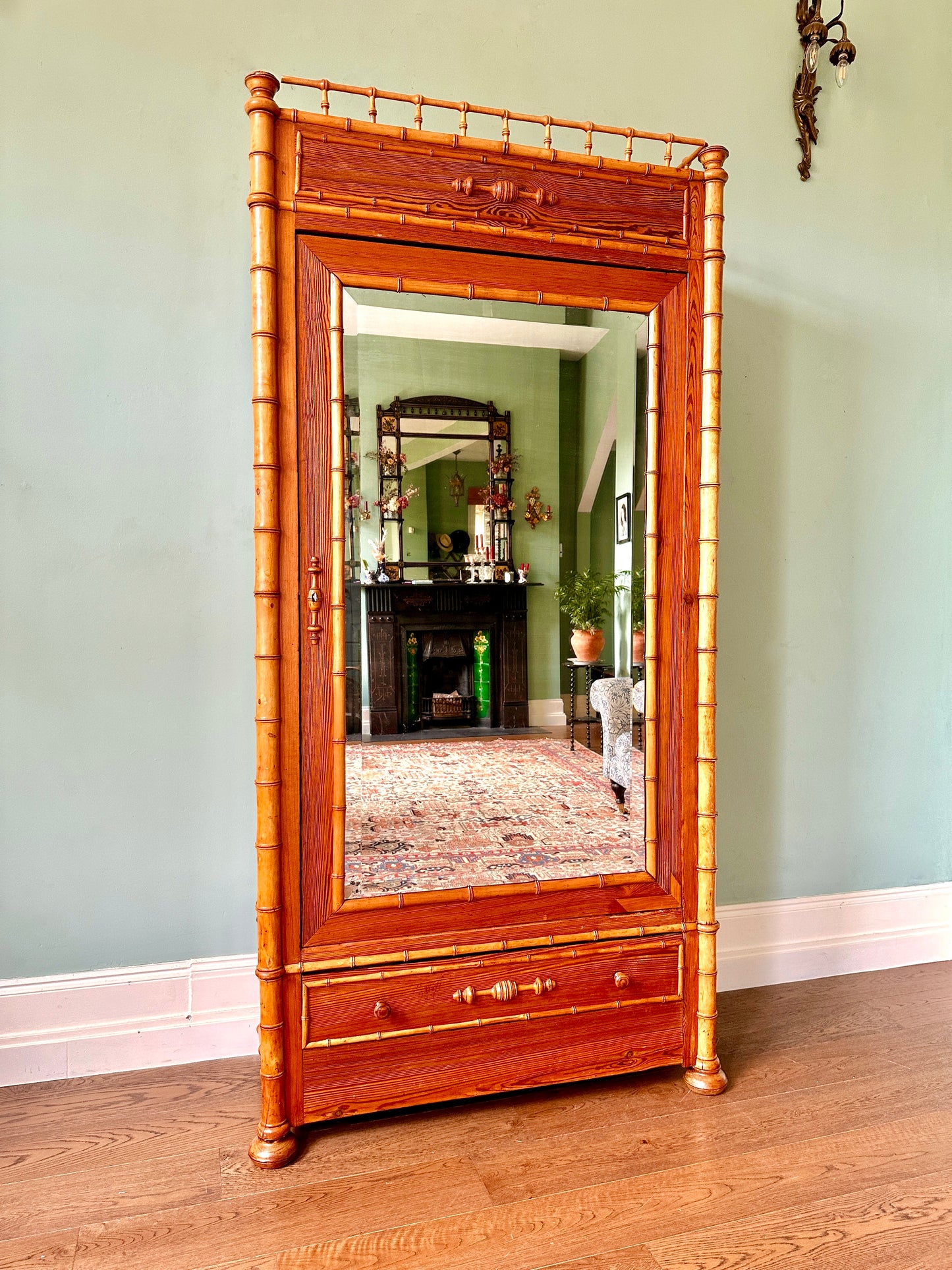 C19th French Faux Bamboo Armoire