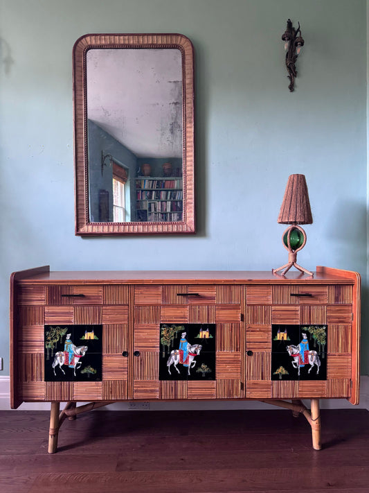 1950s Audoux Et Minet Pencil Reed Sideboard