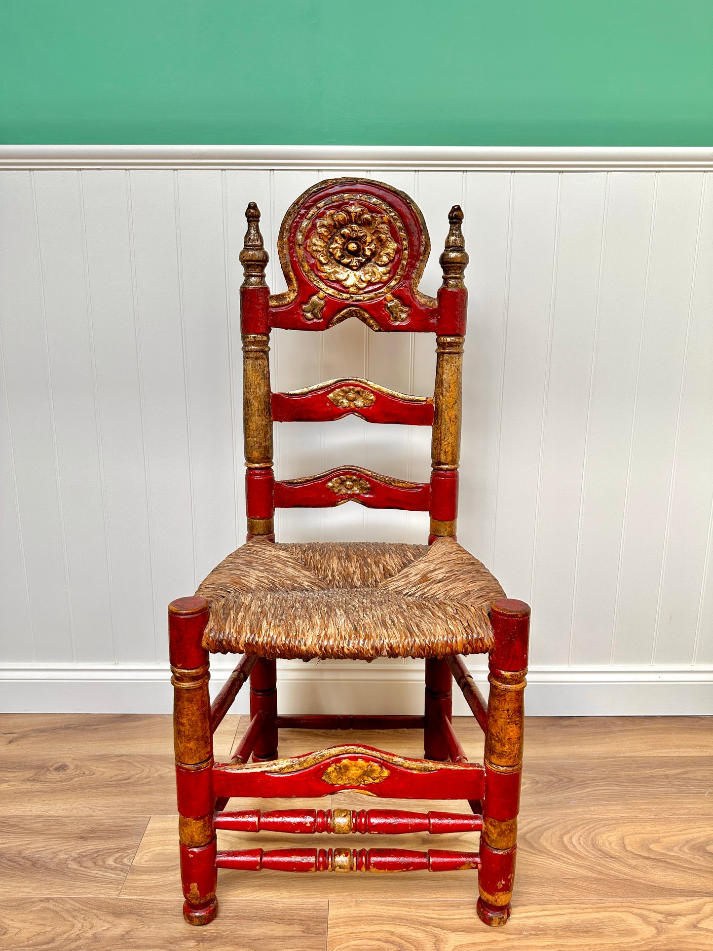 Large C19th Mallorcan Rush Seat Chair (Four Available)