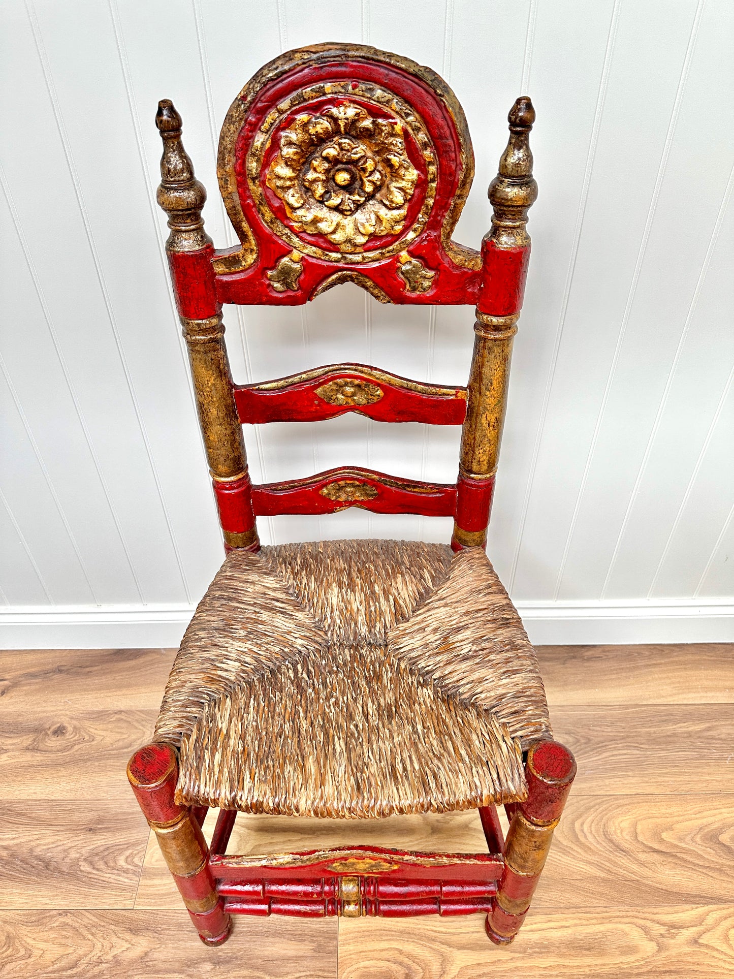 Large C19th Mallorcan Rush Seat Chair (Four Available)