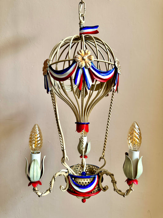 1960s Montgolfier Tole Chandelier (Two Available)