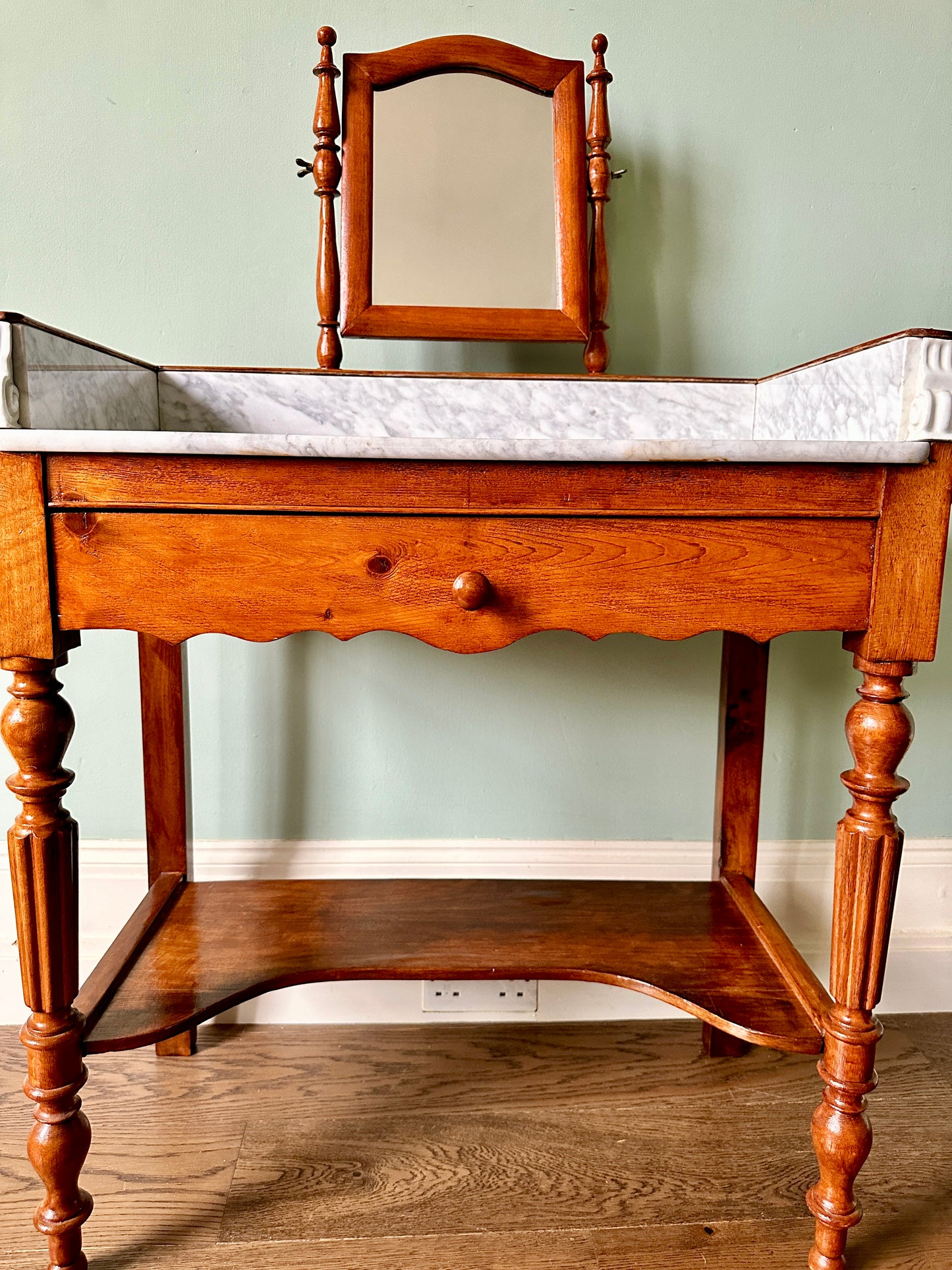 Small C19th French Napoleon III Marble Washstand With Mirror