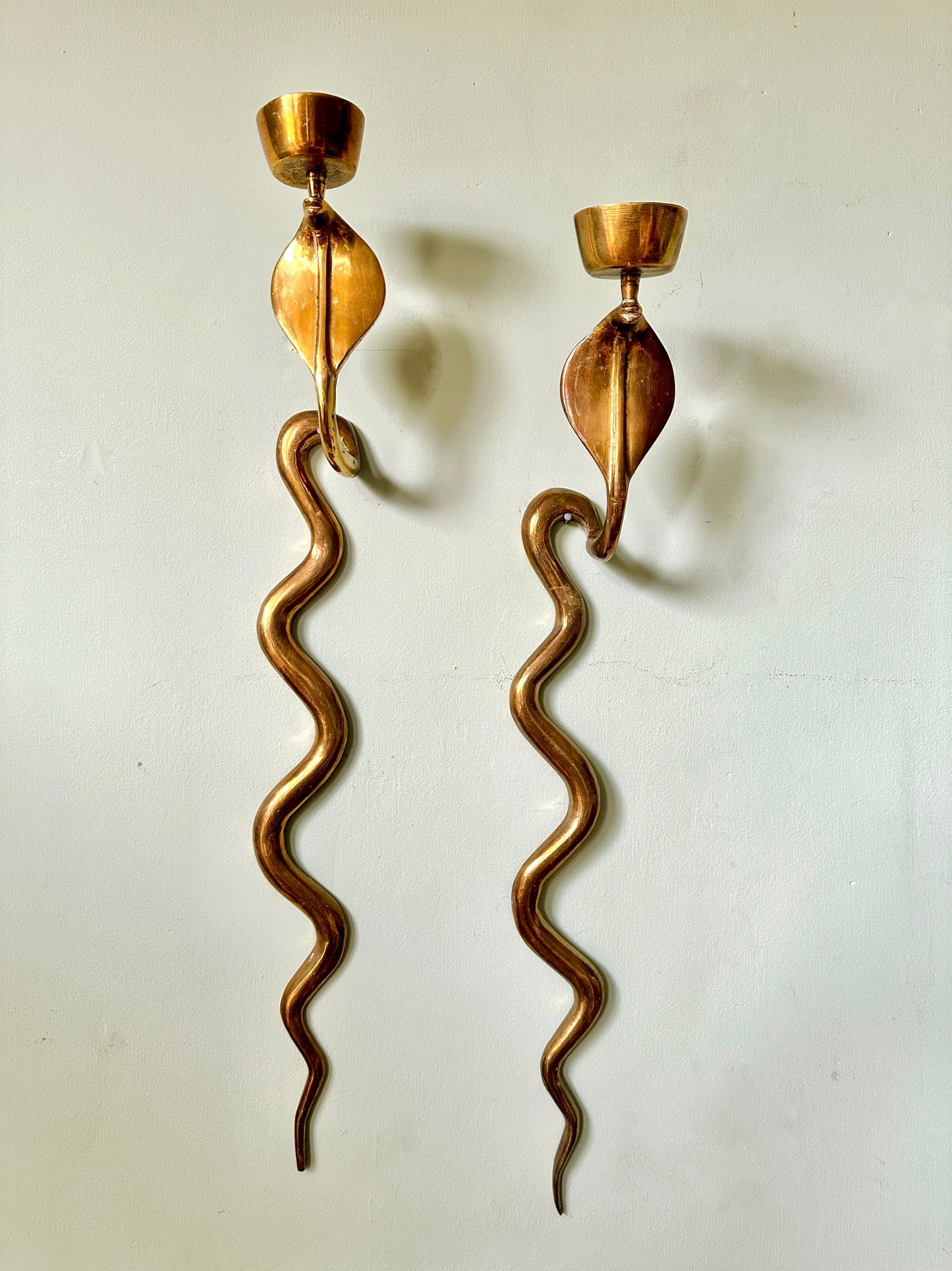 Pair of 1920s French Cobra Candle Sconces