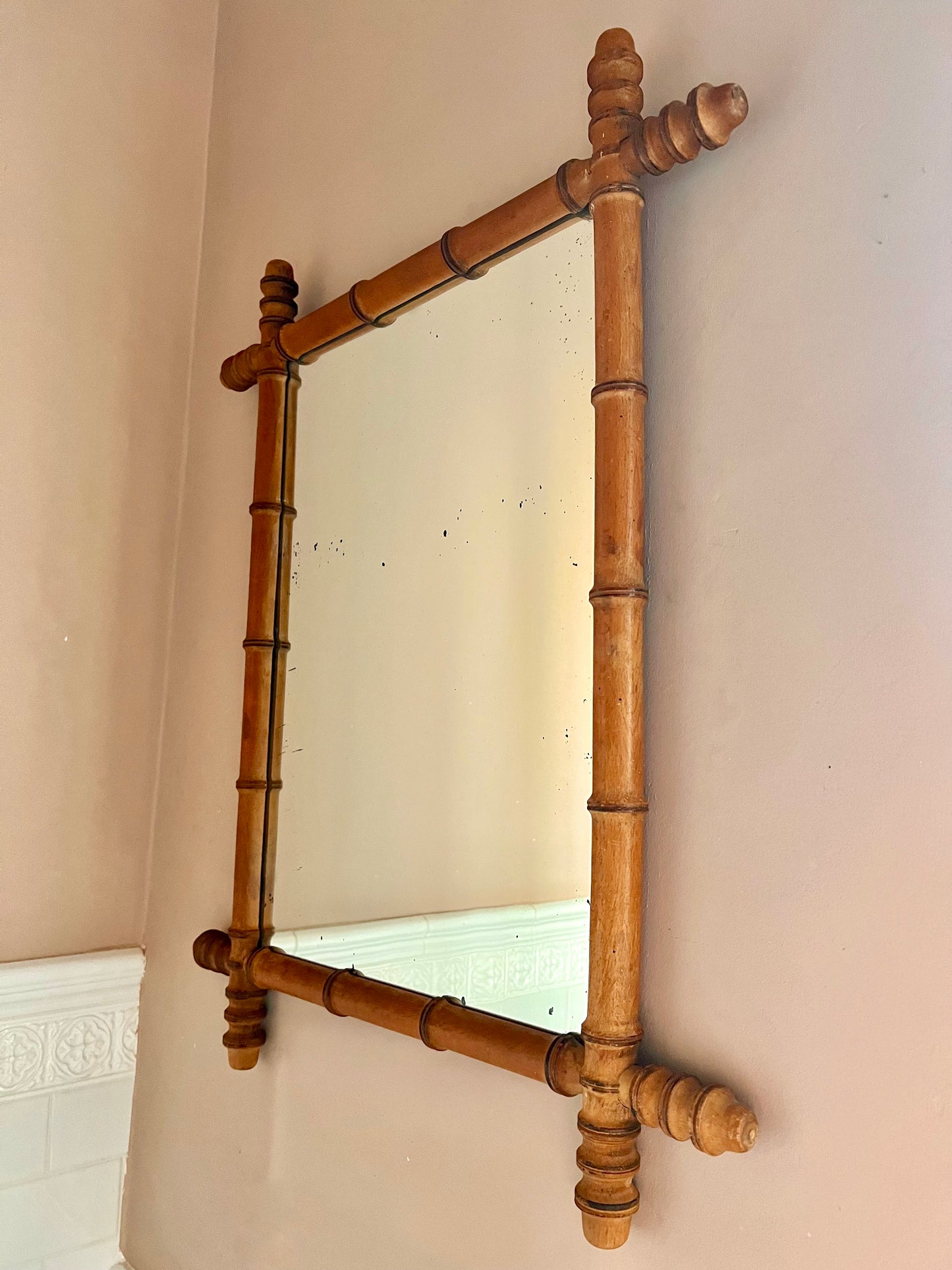 C19th French Faux Bamboo Mirror