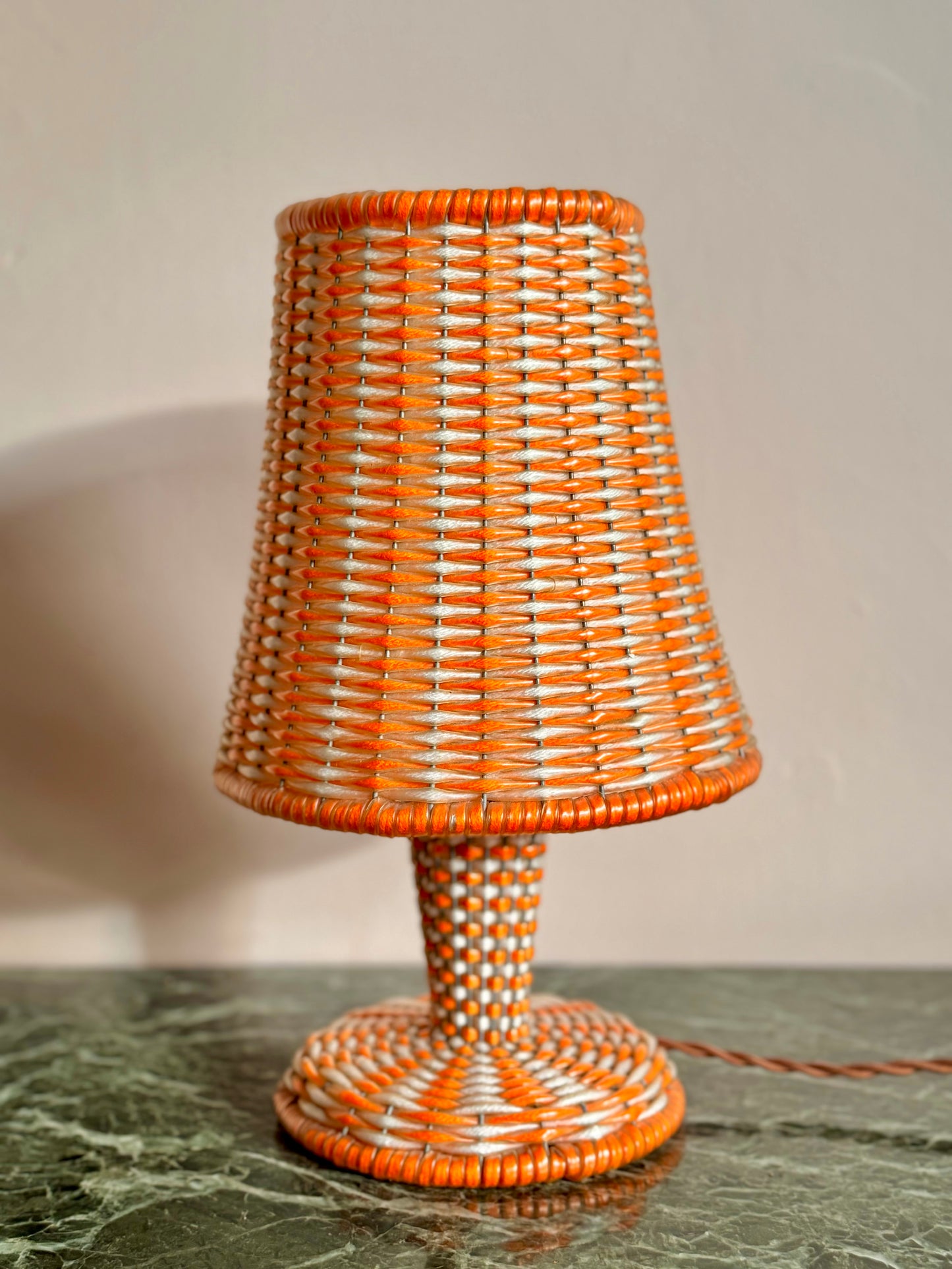 1960s French Scoubidou Table Lamp