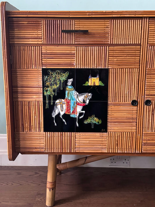 1950s Audoux Et Minet Pencil Reed Sideboard