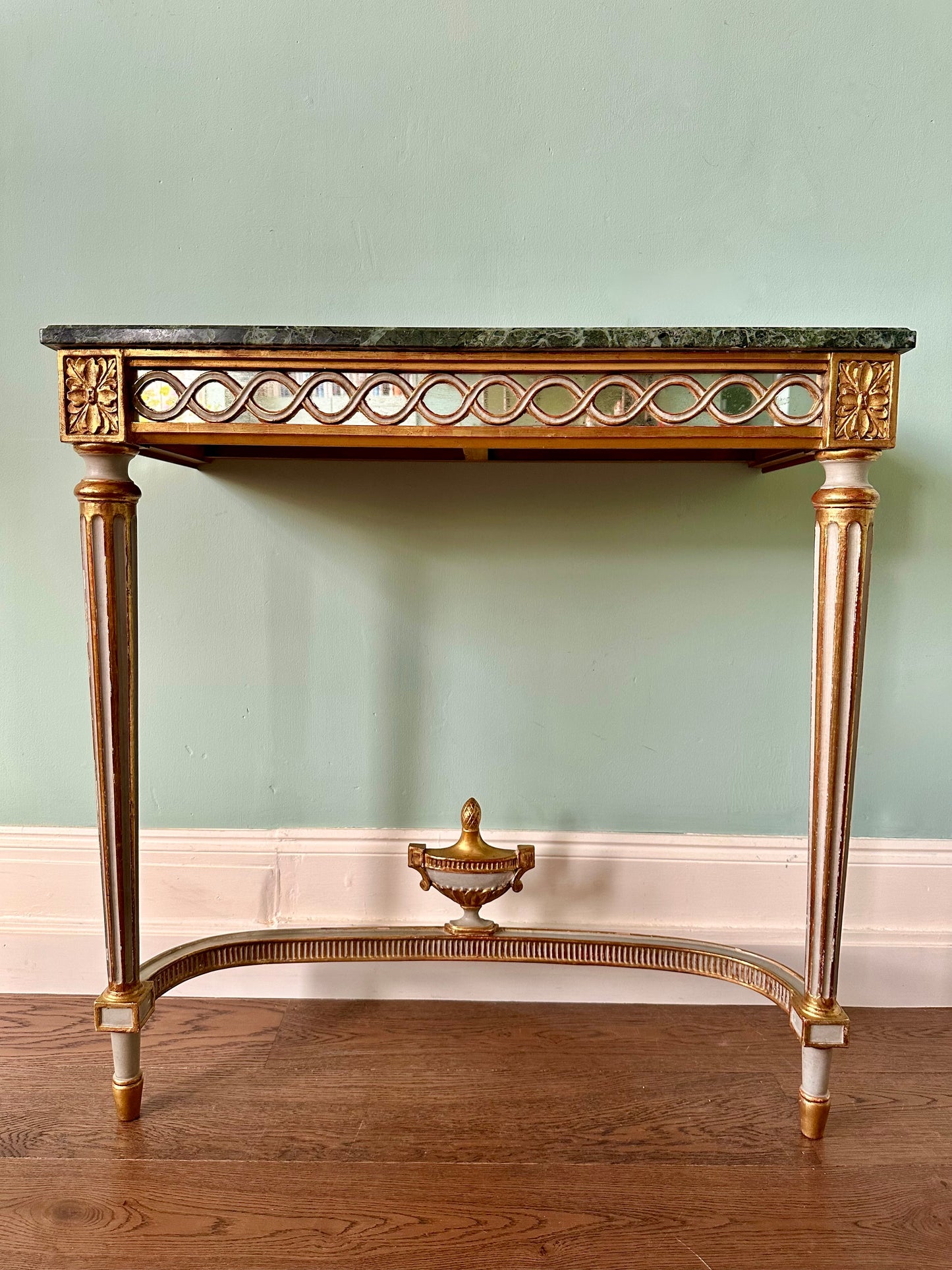 C19th Louis XVI Style Console And Matching Mercury Mirror