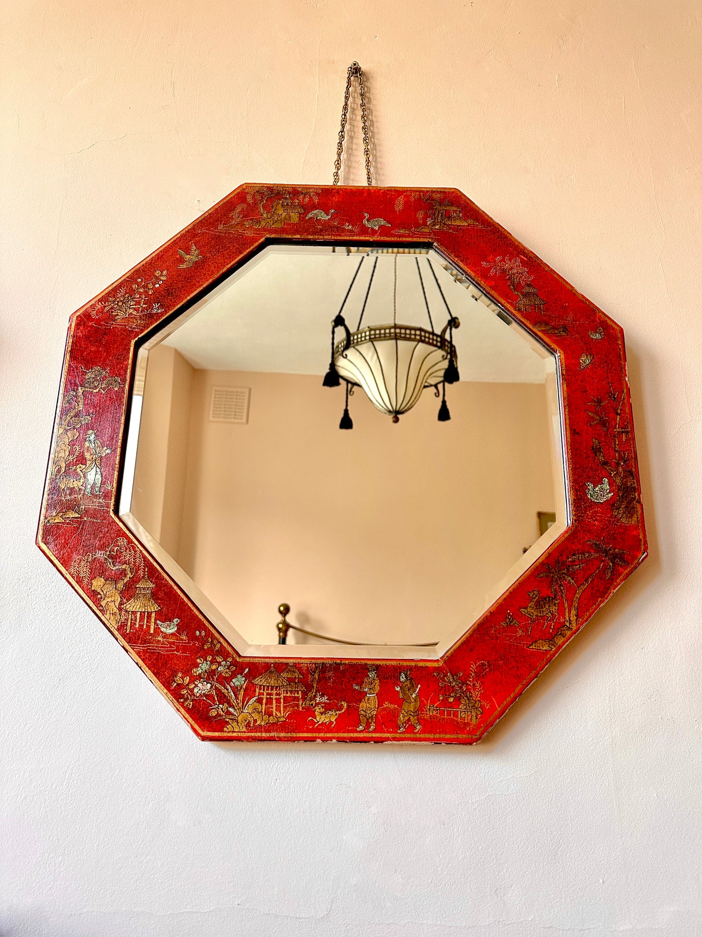 1920s Lacquered Chinoiserie Wall Mirror (1 of 2)