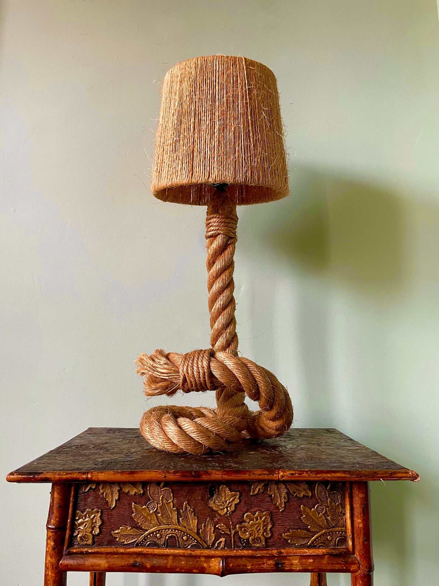 1950s Audoux Minet Rope Lamp