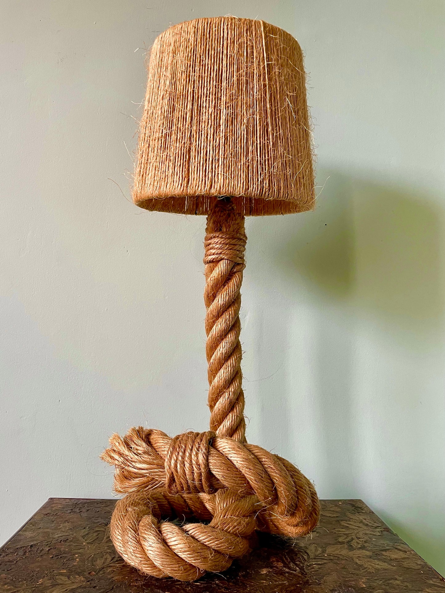 1950s Audoux Minet Rope Lamp